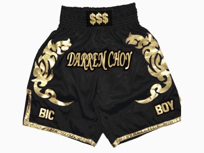 Pantaloncini boxe personalizzati : KNBXCUST-2039-Nero